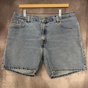 Vintage 90s Levis 550 Relaxed Fit Denim Jean Shorts Women Size 14 High-Rise‎